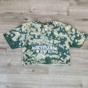 Michigan State Tie-dye crop Top Size Small